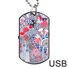 Floral Jungle  Dog Tag Usb Flash (two Sides) by okhismakingart