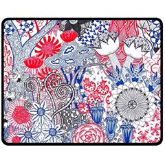 Floral Jungle  Double Sided Fleece Blanket (medium)  by okhismakingart