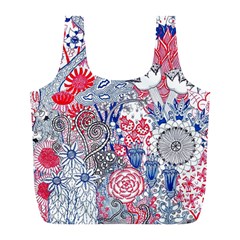 Floral Jungle  Full Print Recycle Bag (l) by okhismakingart