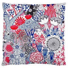 Floral Jungle  Large Flano Cushion Case (two Sides) by okhismakingart