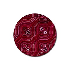 Electric Field Art Xxxviii Rubber Round Coaster (4 Pack)  by okhismakingart