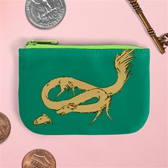 Mythical Noodle Dragon Silkampus Teal Coin Purse Coin Change Purse