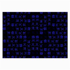 Neon Oriental Characters Print Pattern Large Glasses Cloth (2-side) by dflcprintsclothing