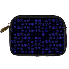 Neon Oriental Characters Print Pattern Digital Camera Leather Case by dflcprintsclothing