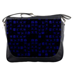 Neon Oriental Characters Print Pattern Messenger Bag by dflcprintsclothing