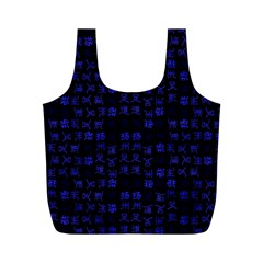 Neon Oriental Characters Print Pattern Full Print Recycle Bag (m) by dflcprintsclothing