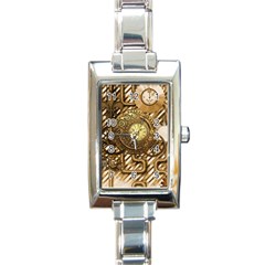 Wonderful Steampunk Design, Awesome Clockwork Rectangle Italian Charm Watch by FantasyWorld7