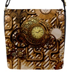 Wonderful Steampunk Design, Awesome Clockwork Flap Closure Messenger Bag (s) by FantasyWorld7