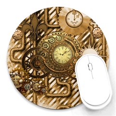 Wonderful Steampunk Design, Awesome Clockwork Round Mousepads by FantasyWorld7