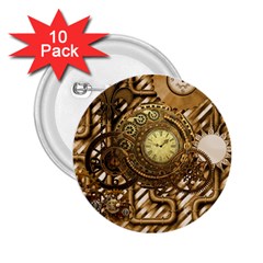 Wonderful Steampunk Design, Awesome Clockwork 2 25  Buttons (10 Pack)  by FantasyWorld7