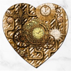 Wonderful Steampunk Design, Awesome Clockwork Jigsaw Puzzle (heart) by FantasyWorld7