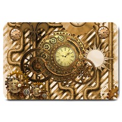 Wonderful Steampunk Design, Awesome Clockwork Large Doormat  by FantasyWorld7