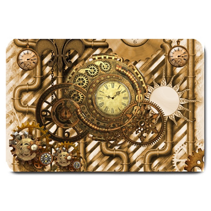 Wonderful Steampunk Design, Awesome Clockwork Large Doormat 