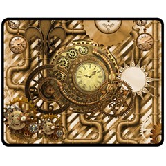 Wonderful Steampunk Design, Awesome Clockwork Fleece Blanket (medium)  by FantasyWorld7