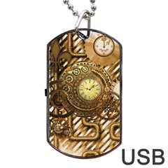 Wonderful Steampunk Design, Awesome Clockwork Dog Tag Usb Flash (one Side) by FantasyWorld7