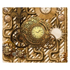 Wonderful Steampunk Design, Awesome Clockwork Double Sided Flano Blanket (small)  by FantasyWorld7