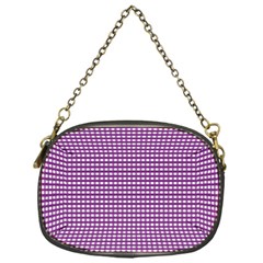 Purple Gingham Chain Purse (one Side) by retrotoomoderndesigns