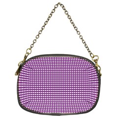 Purple Gingham Chain Purse (two Sides) by retrotoomoderndesigns