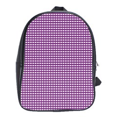 Purple Gingham School Bag (large) by retrotoomoderndesigns