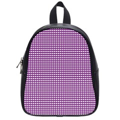 Purple Gingham School Bag (small) by retrotoomoderndesigns