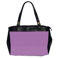 Purple Gingham Oversize Office Handbag (2 Sides) by retrotoomoderndesigns