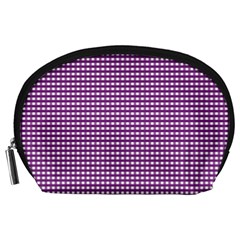 Purple Gingham Accessory Pouch (large)