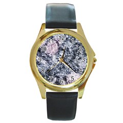 Garden Of The Phoenix Granite Round Gold Metal Watch by Riverwoman