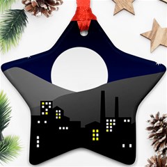 City At Night Ornament (star) by Pakrebo