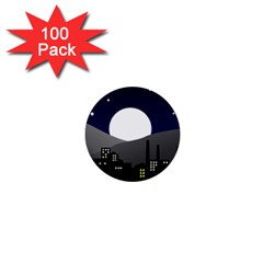 City At Night 1  Mini Buttons (100 Pack)  by Pakrebo