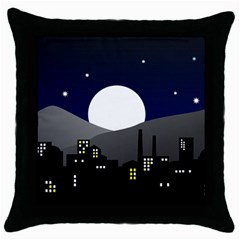 City At Night Throw Pillow Case (black) by Pakrebo