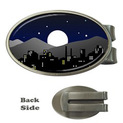 City At Night Money Clips (oval)  by Pakrebo