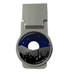 City At Night Money Clips (round)  by Pakrebo