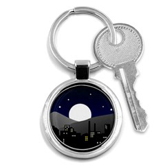 City At Night Key Chains (round)  by Pakrebo