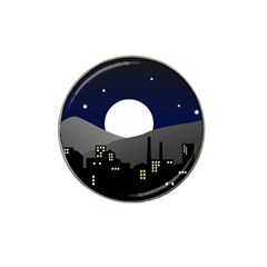 City At Night Hat Clip Ball Marker by Pakrebo