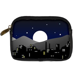 City At Night Digital Camera Leather Case by Pakrebo