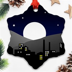 City At Night Ornament (snowflake) by Pakrebo