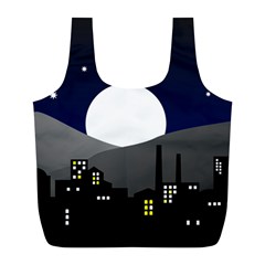 City At Night Full Print Recycle Bag (l) by Pakrebo