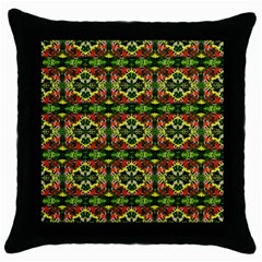 Pattern Red Green Yellow Black Throw Pillow Case (black) by Pakrebo