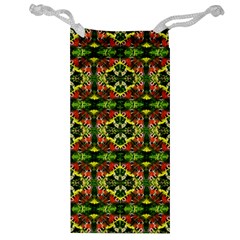 Pattern Red Green Yellow Black Jewelry Bag by Pakrebo