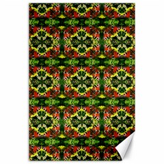 Pattern Red Green Yellow Black Canvas 24  X 36  by Pakrebo