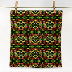 Pattern Red Green Yellow Black Face Towel by Pakrebo