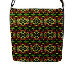 Pattern Red Green Yellow Black Flap Closure Messenger Bag (l) by Pakrebo