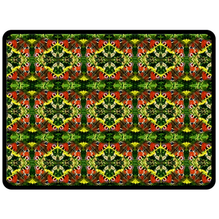 Pattern Red Green Yellow Black Double Sided Fleece Blanket (Large) 