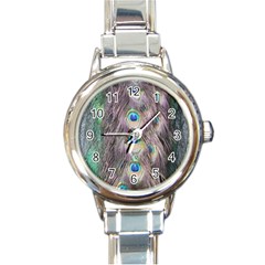 Peacock Bird Pattern Round Italian Charm Watch by Pakrebo