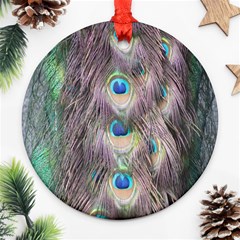 Peacock Bird Pattern Ornament (round) by Pakrebo