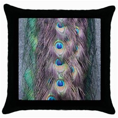 Peacock Bird Pattern Throw Pillow Case (black) by Pakrebo