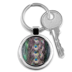 Peacock Bird Pattern Key Chains (round)  by Pakrebo