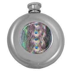 Peacock Bird Pattern Round Hip Flask (5 Oz) by Pakrebo