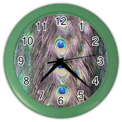 Peacock Bird Pattern Color Wall Clock by Pakrebo