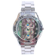 Peacock Bird Pattern Stainless Steel Analogue Watch by Pakrebo